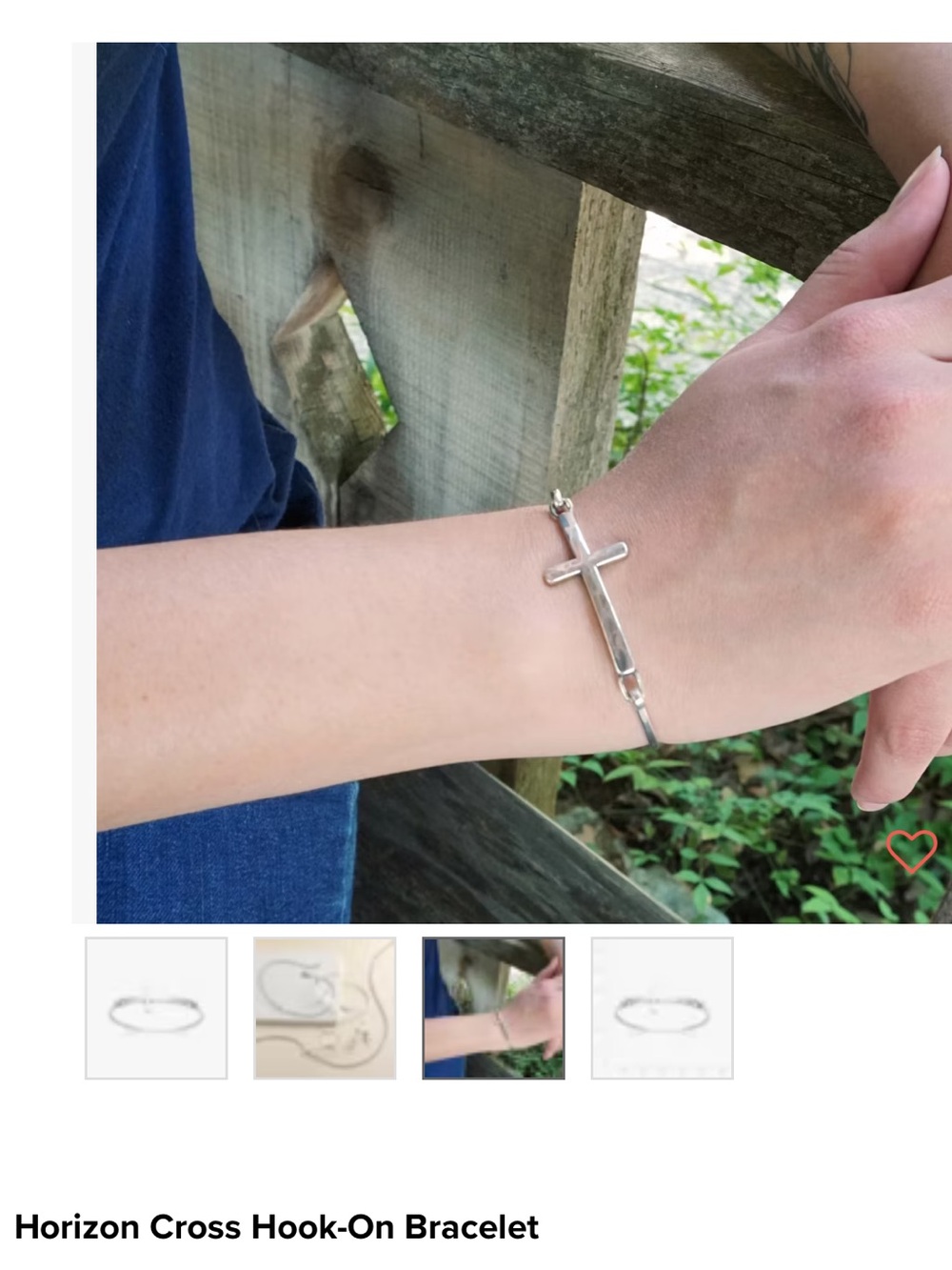 James Avery Silver Cross Hook-On Bracelet